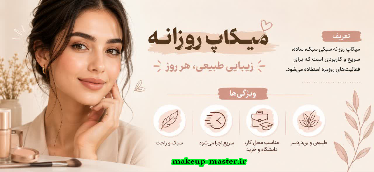 میکاپ روزانه سبکی سبک، ساده، سریع و کاربردی 